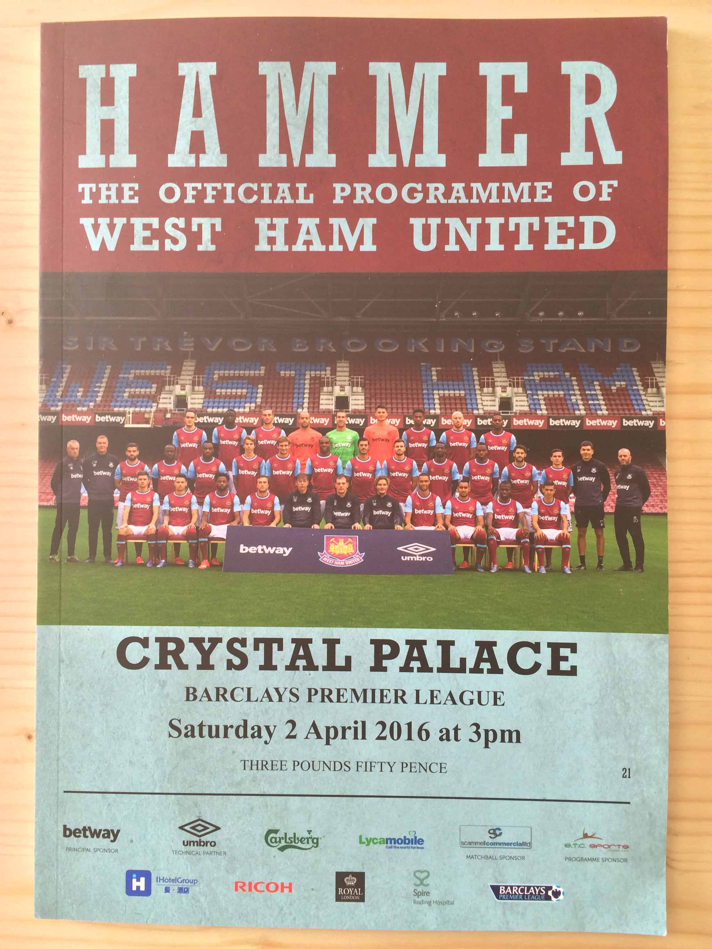 West Ham United FC v Crystal Palace FC
